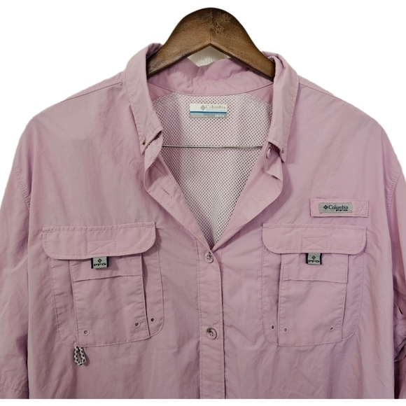 Columbia utility light button jacket lavender pink long sleeve pockets s… - Picture 2 of 10